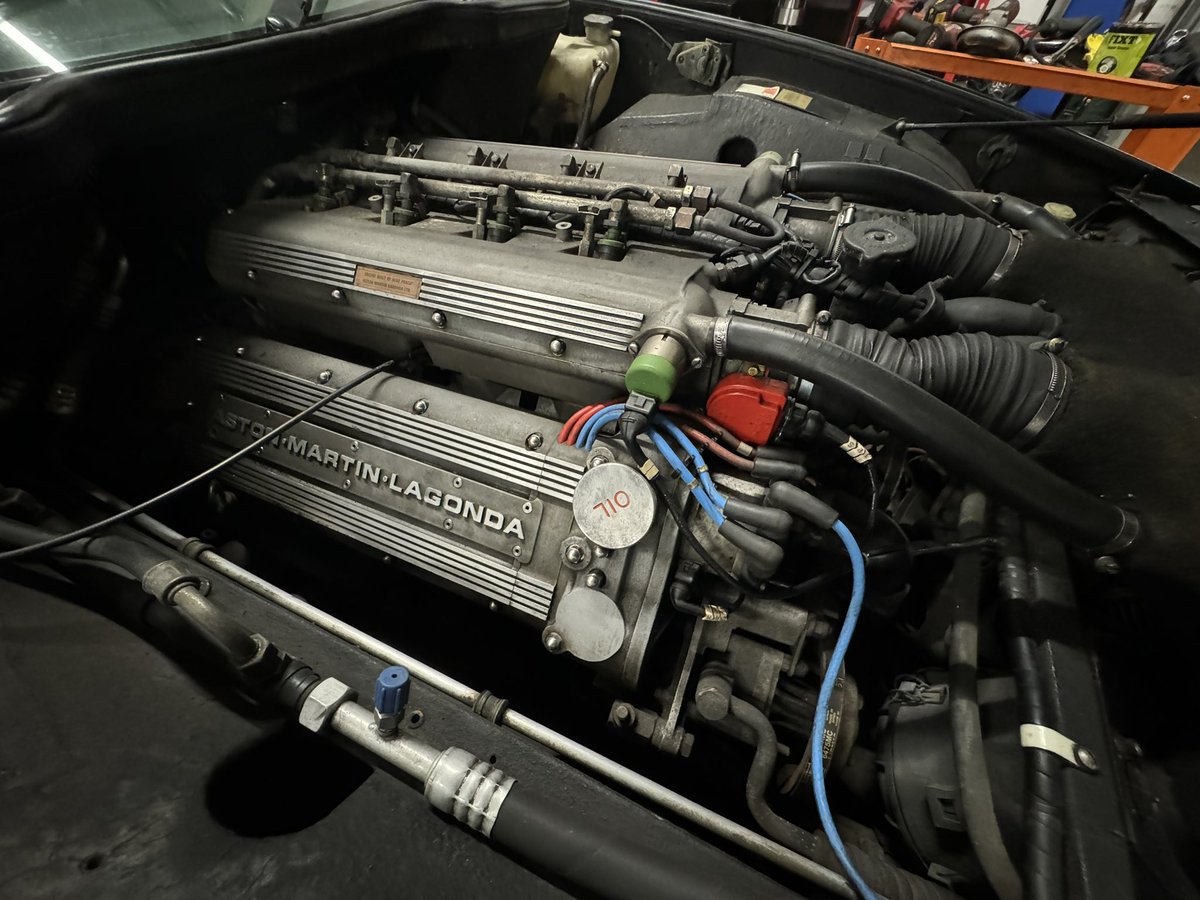 And finally today some time spent on an Aston Martin Virage project which has been off the road and not running for a few years, still needs a lot of work but the engine does now run…