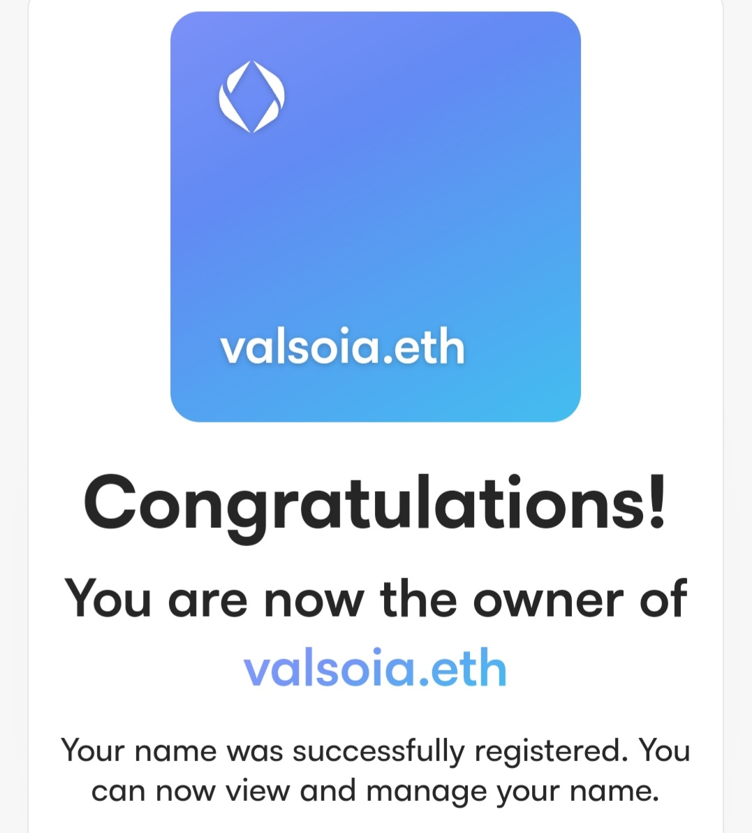 Theunsecretman's tweet photo. Alla fine ho detto Sì a Valsoia!
#valsoia #ensdomains #ENS https://t.co/kbiPzorEgJ