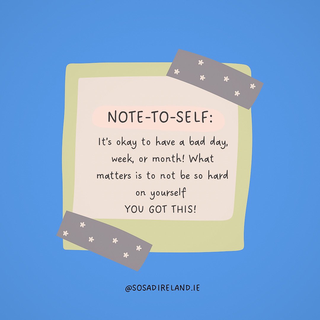 Just a gentle reminder for you lovely people ❤️

Happy Friday from all of us here @sosadireland.ie 

#mentalhealth #mentalhealthawareness #selfcare #selflove #mentalhealthmatters #motivation #health #wellness #mindfulness #healing #mindset #positivity #wellbeing