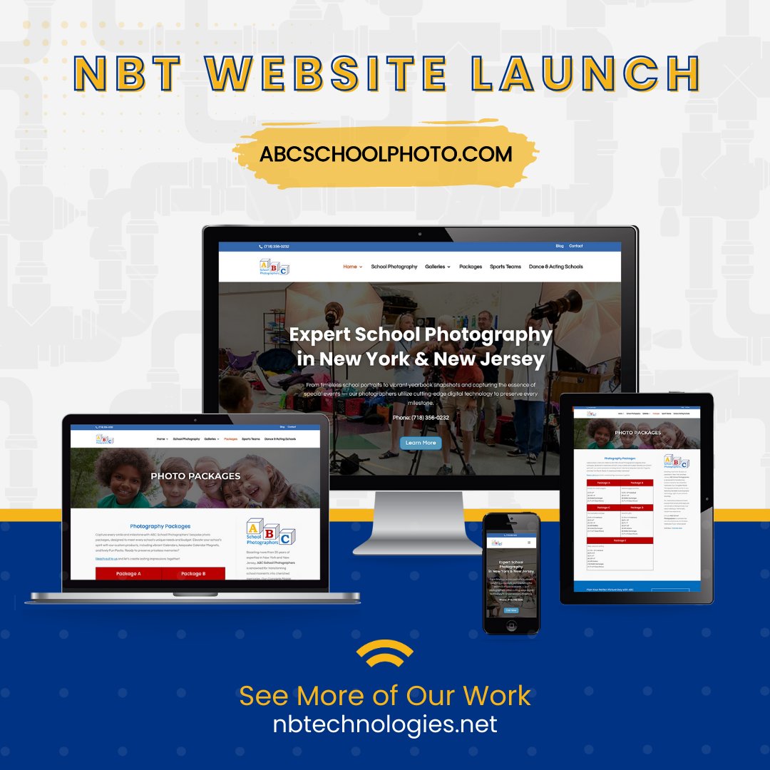 NBTechnologies's tweet photo. 🚀 Exciting News! Check out ABC School Photographers' new website by NB Technologies. A fresh, user-friendly design with stunning galleries and easy navigation. See the magic at https://t.co/4JKjOBwGLt https://t.co/OhSTJtpLNa