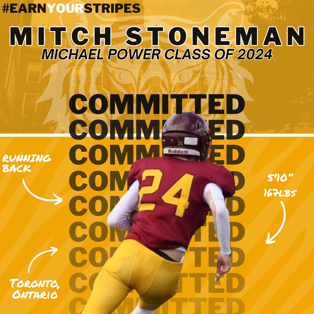 Introducing Mitch Stoneman of Toronto, our newest 2024 recruit. With a long athletic achievement record including cross country medals and being the assistant captain on a hockey team, he is ready to bring it on the field this upcoming season!🏈

#gotigers #dalhousie #recruitment