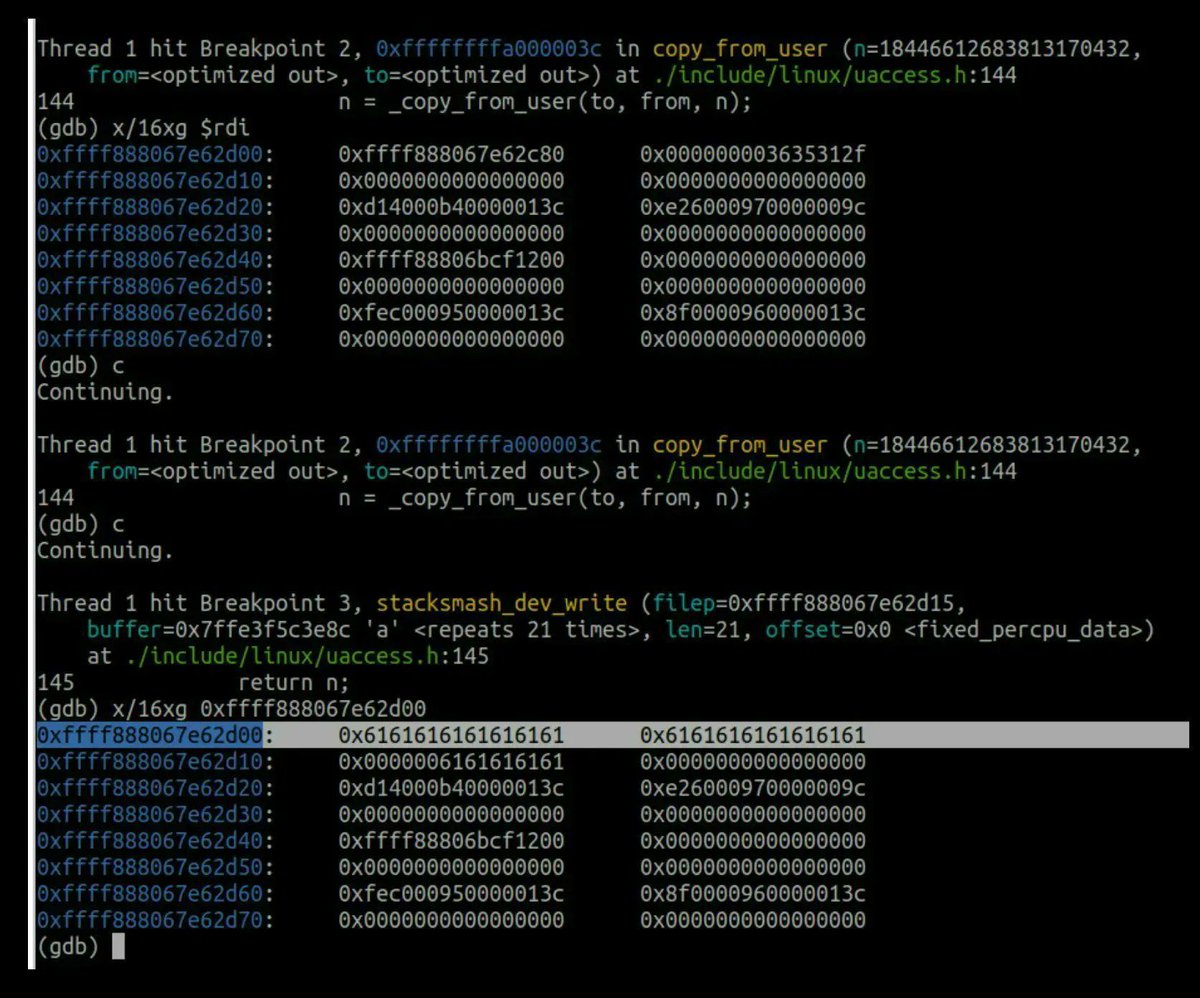 0xor0ne's tweet image. Nice intro to Linux kernel exploitation by Keith Makan 

Debugging: blog.k3170makan.com/2020/11/linux-…
Stack overflow: blog.k3170makan.com/2020/11/linux-…
Privilege escalation: blog.k3170makan.com/2021/01/linux-…

#infosec #linux #kernel