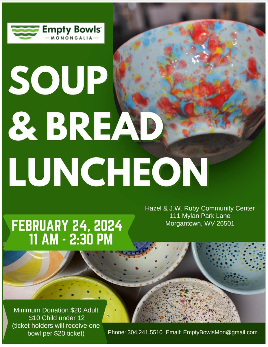 EmptyBowlsMon's tweet image. We’re back!! Come out and see us at the Luncheon! Volunteer opportunities available: ebmon.org