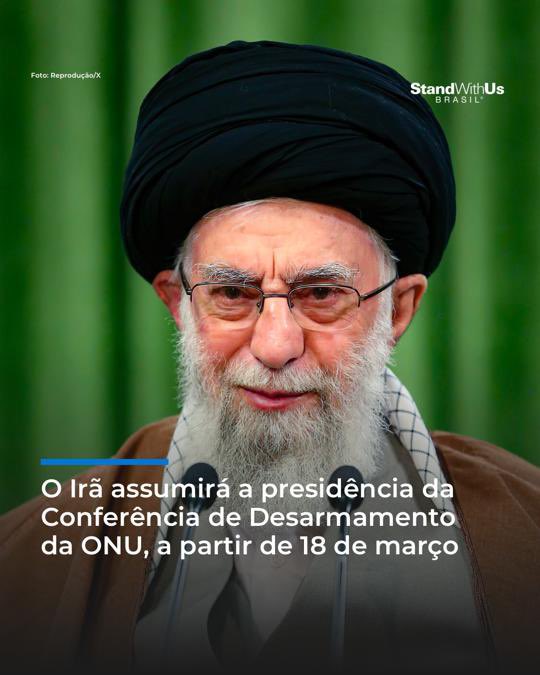 AndreLajst's tweet photo. A ONU anunciou que, entre os dias 18 e 24 de março, o Irã irá presidir a Conferência sobre Desarmamento, um fórum internacional de debates sobre controle de armas.

A República Islâmica, além de financiar e fornecer armamento militar a diversos grupos terroristas, tem acelerado a produção de material físsil e se aproximando de obter uma bomba nuclear. Segundo informações da Agência de Energia Atômica da própria ONU, o país já cruzou todas as linhas vermelhas estabelecidas em acordos internacionais relacionados a armamento nuclear.

O Irã, além disso, vive um regime autoritário que frequentemente desrespeita os direitos humanos tanto interna quanto externamente. O Ayatollah Khamanei presidir a conferência é, portanto, um conflito de interesses que viola os propósitos do fórum.

Esse é mais um triste exemplo de como a ONU tem sido incapaz de cumprir as funções para as quais foi estabelecida após o fim da Segunda Guerra Mundial. 

Via UN Watch