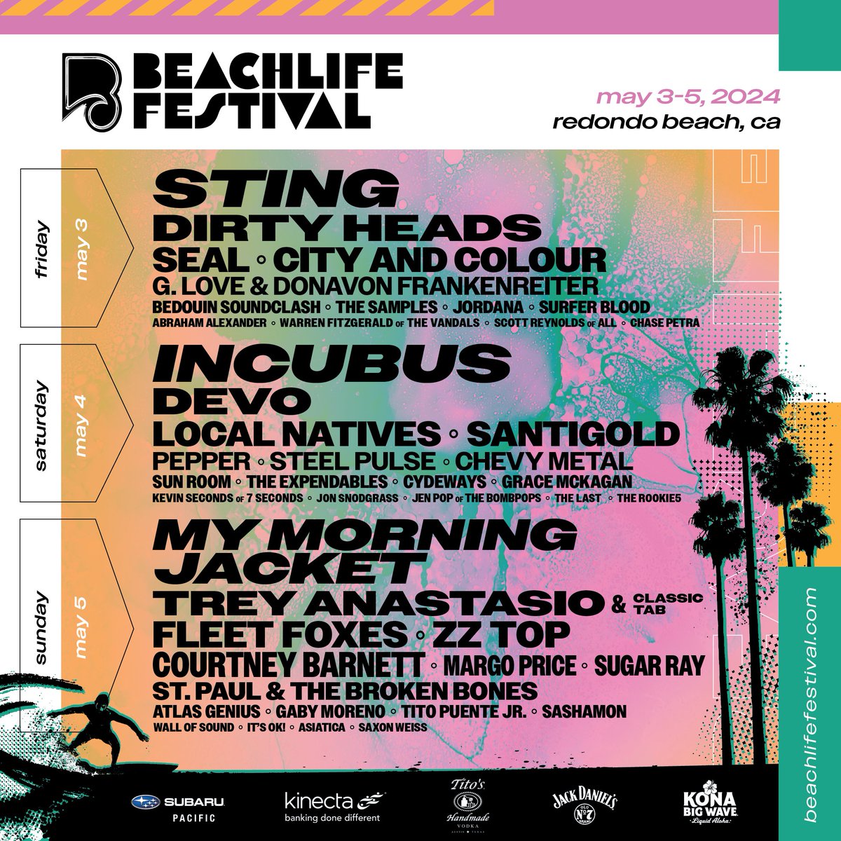 Los Angeles! We’ll see you on the beach this May for @BeachLifeFest 🏝️ Tickets on sale now at dirtyheads.com 😎