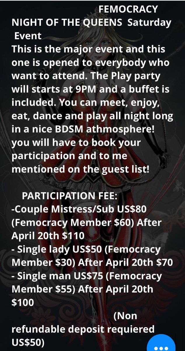 This Big FEMOCRACY Event in association w/ Night of the Queens Is Coming Up in FORT LAUDERDALE, FLORIDA Saturday APRIL 27th It’s time to start getting your tickets. The prices are very reasonable, especially in advance & discounts for Femocracy Members my.weezevent.com/femocracy-nigh…