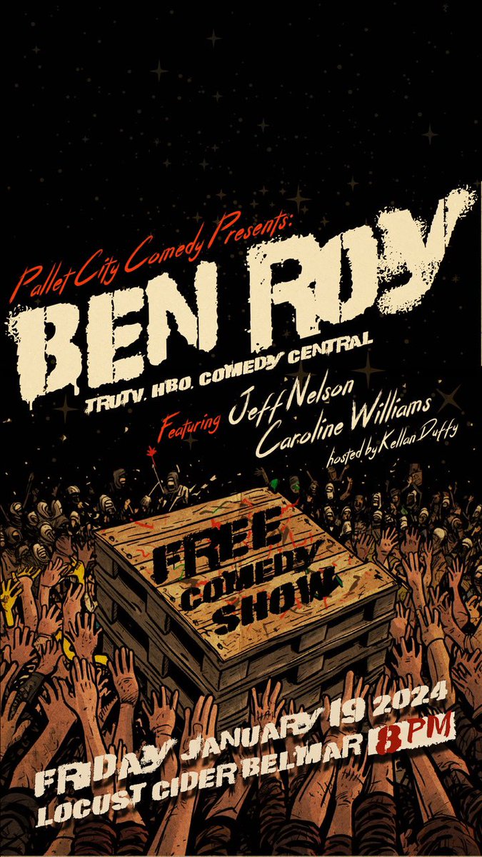 We have a fantastic show for you! TONIGHT! 8pm at Locust Cider Belmar we have the magnificent <a href="/benroy00/">Ben Roy a.k.a. Billy Shoemaker</a> headlining! You might have seen him on Comedy Central or HBO but you can definitely see him tonight! It’s going to be a great show with fun vibes. #comedyshow