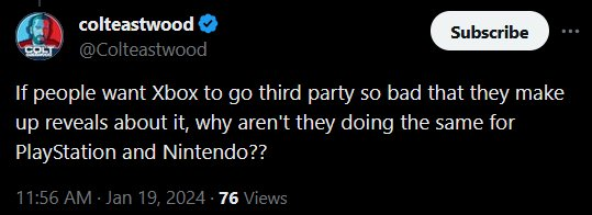 Anxiety_Gamer89's tweet photo. @Colteastwood Xbox eyeing 3rd party life cause they're still figuring out how to sell games and be innovative. Meanwhile, PlayStation with originality. Copying, buying and failing? Not their style.#GamingRealTalk #Xbox https://t.co/7b0Q4jaG99