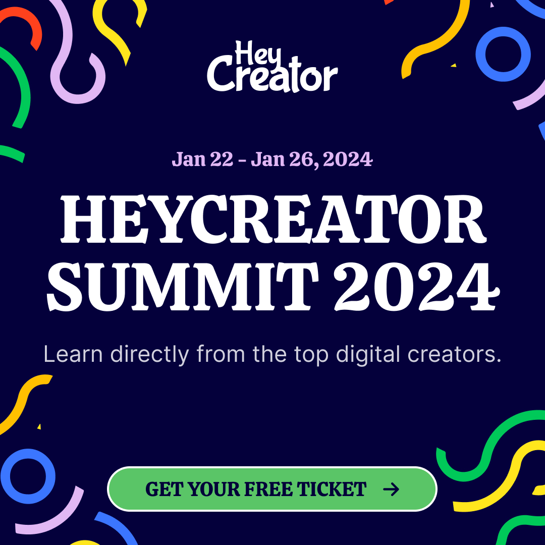 You busy next week? I'm speaking at the first-ever @heycreatorhey Summit, and the lineup is stellar. We've got: • @justinmooretfam • @RachRodgersEsq • @nathanbarry • @thejustinwelsh • @khemaridh • @AmandaMGoetz ...that's just naming a few. You can tune in at any…