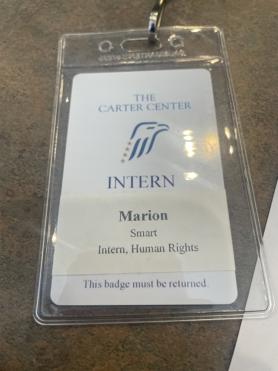 Completed my first week at the Carter Center! Applying for this internship, I wasn't sure I'd make it, but here I am. Excited to share the incredible projects I'm working on! #CarterCenter #InternshipJourney