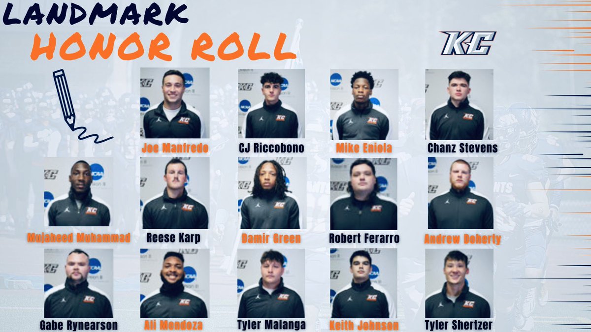 Congratulations to our guys who made the Landmark Conference Honor Roll Team! 

Representing our C. O. R. E. on &amp; off the field! 
#1Day1Brick 🔵🧱🟠
