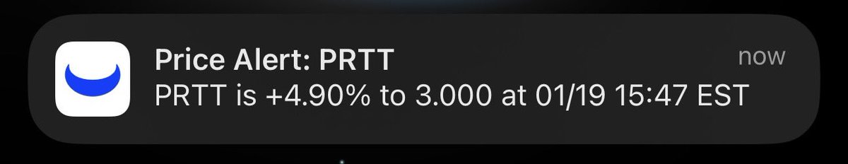 forginvestments's tweet photo. .60 -> 3$ things are starting to look good for my portfolio. Patience pays! Period #prtt $prtt and when the stock capitulated down to .4001 i increased my position 1/3rd of my holdings #letsride https://t.co/JGzSat7sEh