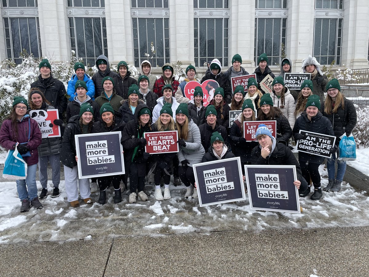 GRWestCatholic's tweet photo. We are incredibly proud of the West Catholic students (and alumni) who traveled to Washington, D.C. to participate in today's March for Life. These Falcons joined a crowd of thousands who marched in cold, snowy weather to stand up for the sanctity of life. ❄️ https://t.co/ktKNZCp3UA