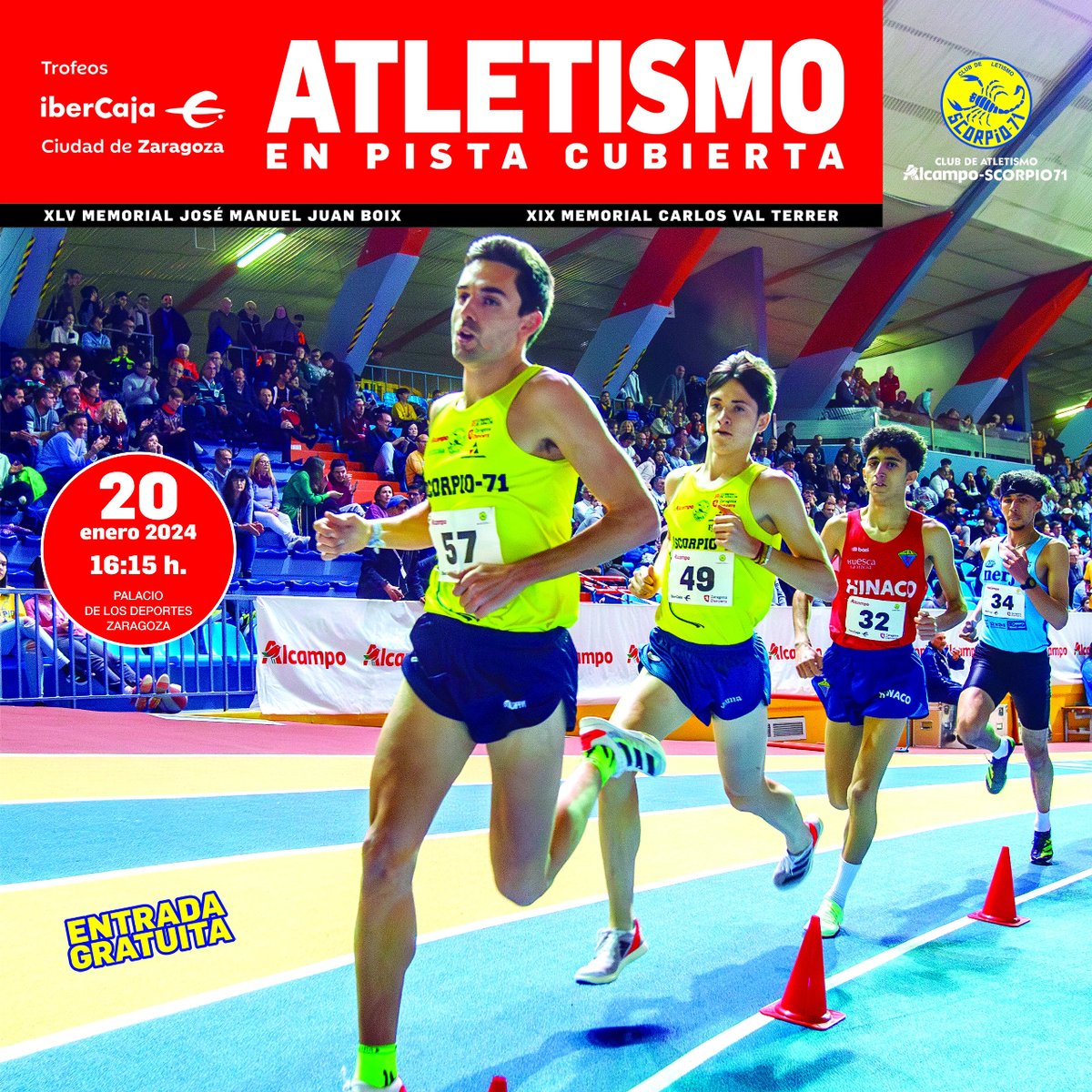 ‼️ QUIEN VAYA A VENIR MAÑANA, QUE CONTESTE "YO" ‼️

Y quien no vaya a venir, que sepa que puede seguir el Trofeo Ibercaja-Ciudad de Zaragoza de Atletismo en pista cubierta en el streaming de Aragón Deporte.

¡Si te lo pierdes, te vamos a poner falta!