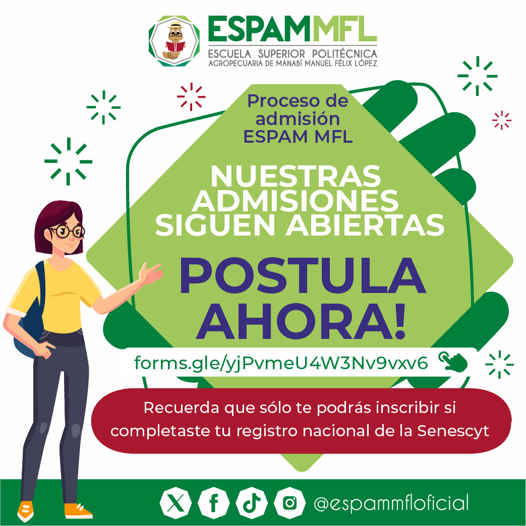 espammfloficial's tweet photo. Estudia en la #ESPAMMFL
ingresando en el siguiente enlace:
https://t.co/yI4puTf8Z7
#Senescyt #ingresoalauniversidad #universidades #ecuador #Bachillerato #colegios #Admision2024 https://t.co/YHgNdYZCu0