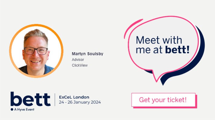 👋Five, yes FIVE more sleeps until <a href="/Bett_show/">Bett Global</a>
2024. If you're as excited as me to be there, lets have a catch up &amp; a cuppa ☕️- #clickview are there all 3 days!  Grab my time here 🔗calendly.com/mart-soulsby/b…

Want to know more about <a href="/ClickView/">ClickView</a>  - get in touch too! #Bett2024 #edtech