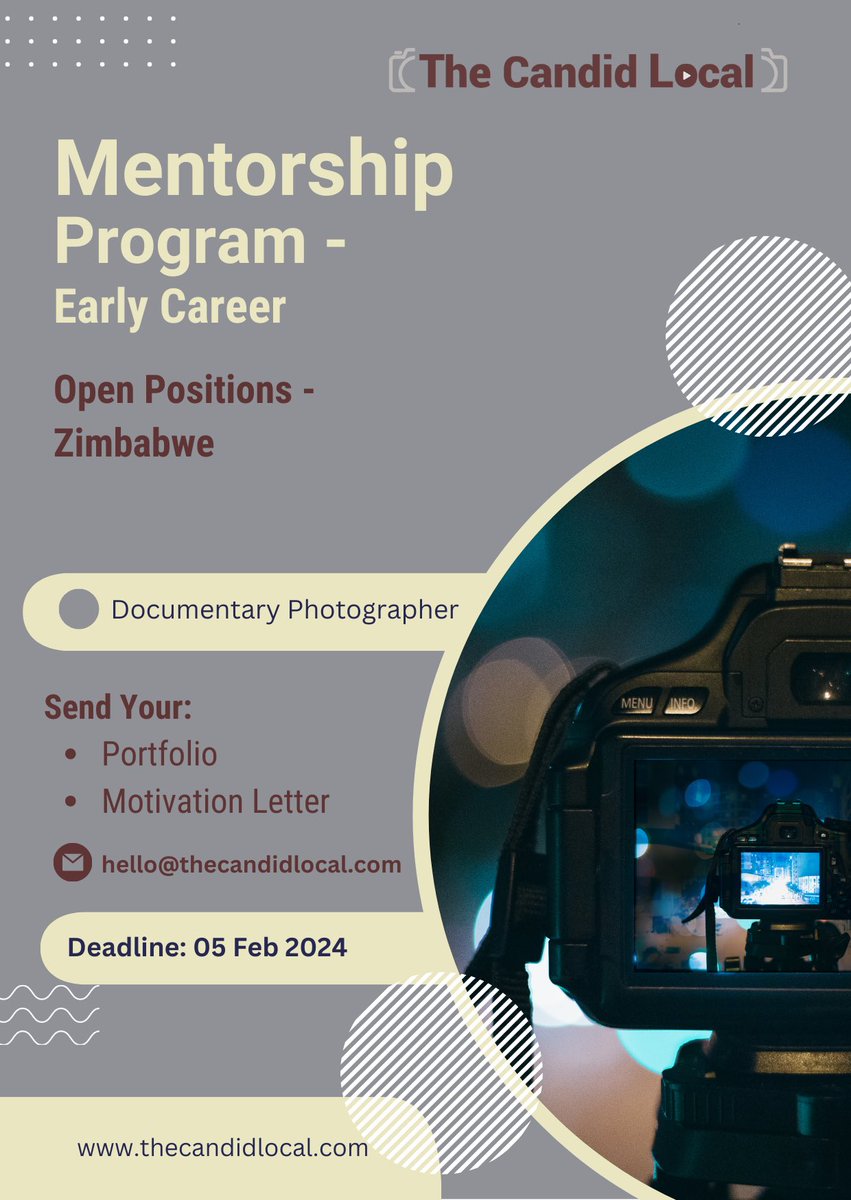 thecandidlocal's tweet photo. 📸 Calling Early Career Photographers in Uganda &amp; Zimbabwe! 🌟
🚀 What We Offer:
- Practical in-field experience
- One-on-one guidance 
- Career development in humanitarian photography and filmmaking https://t.co/IWojB0Z0SM