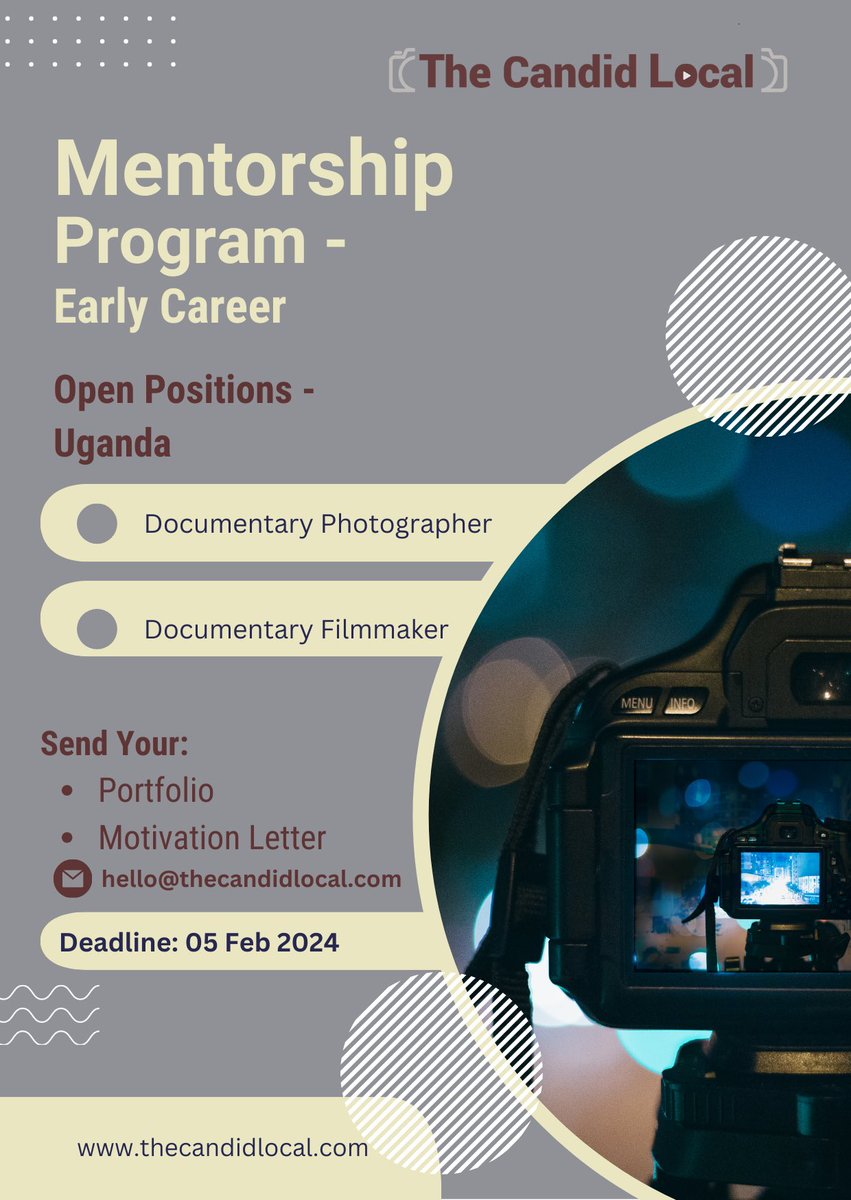 thecandidlocal's tweet photo. 📸 Calling Early Career Photographers in Uganda &amp; Zimbabwe! 🌟
🚀 What We Offer:
- Practical in-field experience
- One-on-one guidance 
- Career development in humanitarian photography and filmmaking https://t.co/IWojB0Z0SM