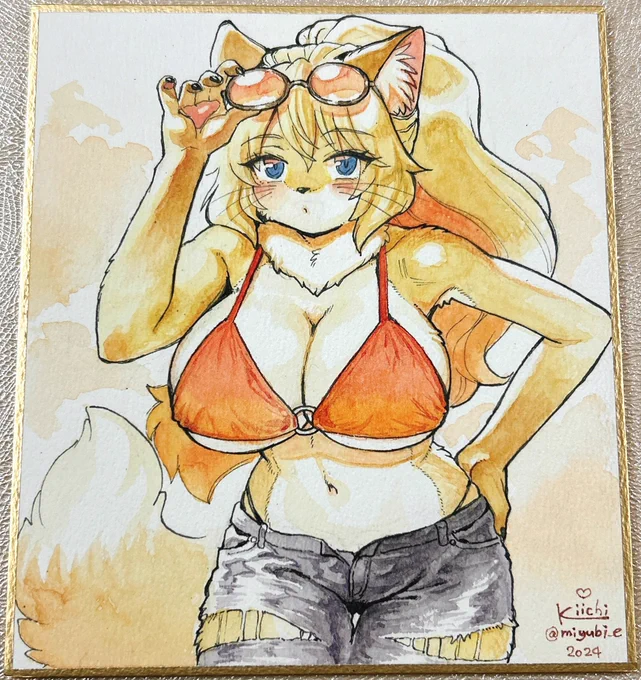 こちらが一般頒布の色紙イラストです。1、2枚目 各5,000円3枚目 各1,000円(入場1部、2部で頒布枚数分ける可能性有り)余裕あったら増やします。 