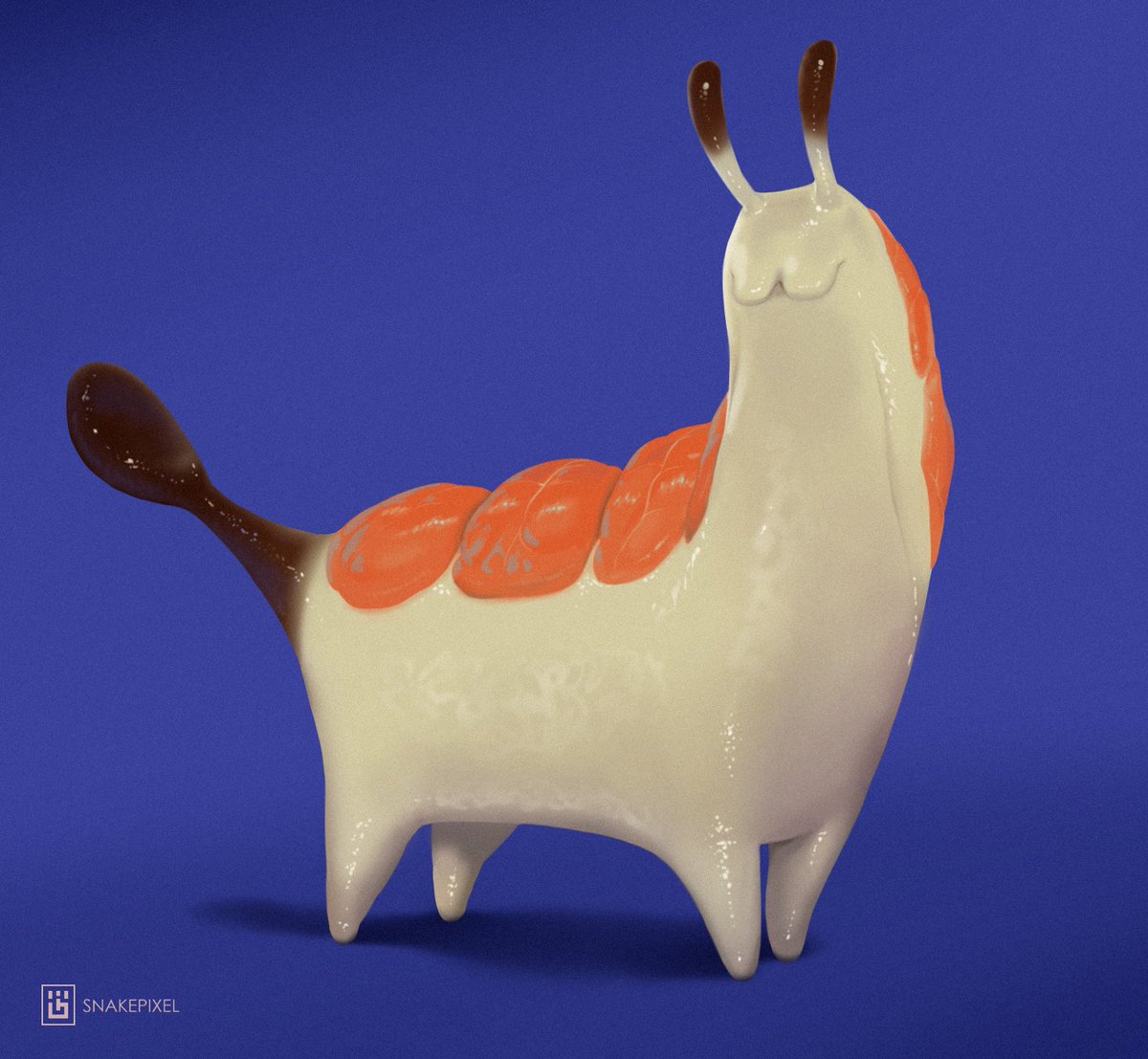 Had a dream last night.

I'm sitting in Japan. A man asks if I want to try escargot. I say sure. He pulls a slug-thing out of a paper bag. It's the size of a cat with nigiri-like shells. As he attempts to bite it, it sprints away with the speed of a car.

It looked like this: