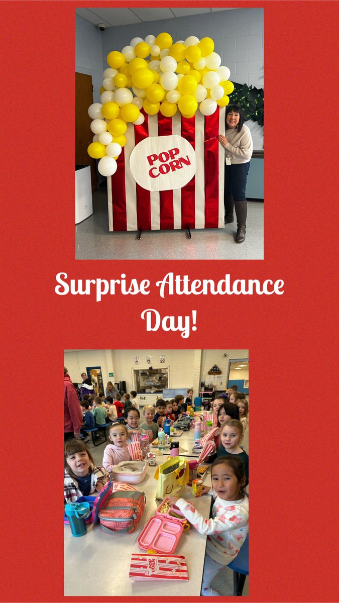 Surprise Attendance Day means everyone who is present gets popcorn because it’s National Popcorn Day too! #attendance matters @psd_ri @RIDeptEd