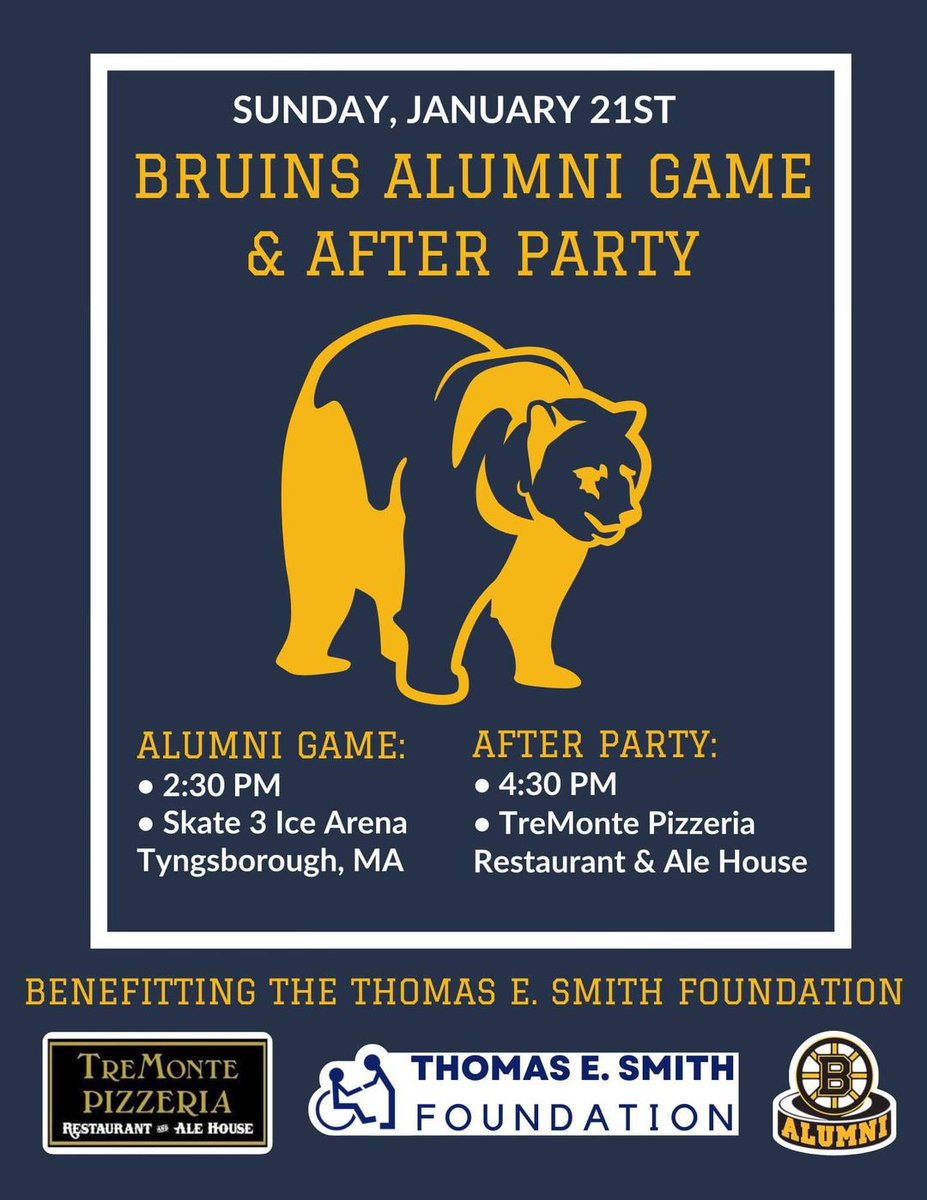 Your #NEStars Coaches take on the Boston Bruins Alumni this Sunday at 2:30 PM! Come support the <a href="/TESFoundation/">Thomas E. Smith Foundation</a>! Tickets can be purchased here : eventbrite.com/e/2024-thomas-…