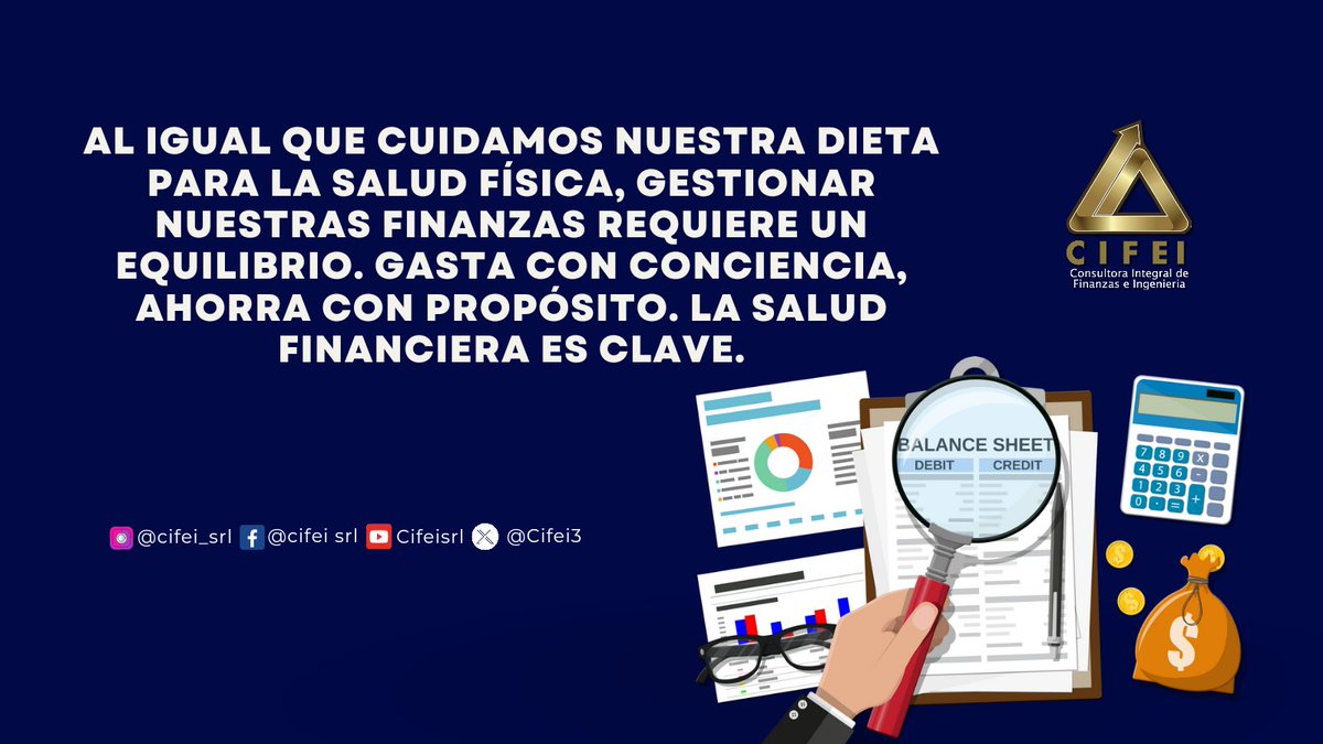 cifei3's tweet photo. 🫡 Al igual que cuidamos nuestra dieta para la salud física, gestionar nuestras finanzas requiere un equilibrio.
🫰💸 Gasta con conciencia, ahorra con propósito. La salud financiera es clave.

#EducaciónFinanciera #saludfinanciera #PresupuestoSaludable #GastosConscientes https://t.co/8piS7YLLLs