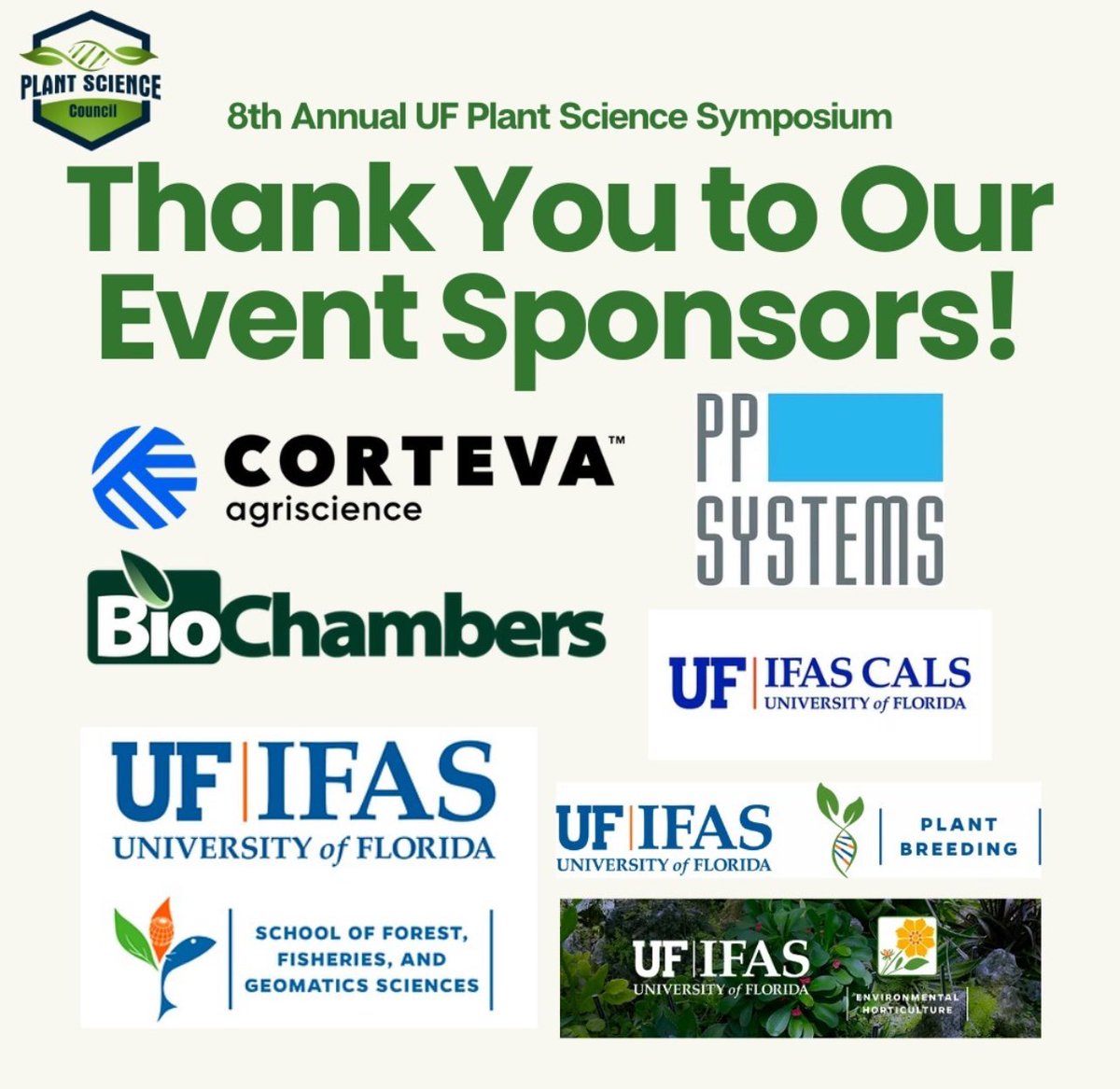 Chrissiebely's tweet image. 🌿 🧬The Countdown Begins! Join us on Monday January 22nd, and Tuesday, January 23rd, for the 8th Annual UF Plant Science Symposium! Secure your spot by registering through this link: [ufplants.org].

#UFPlantScienceSymposium 
#PlantScience 
#ResearchEvent
@corteva