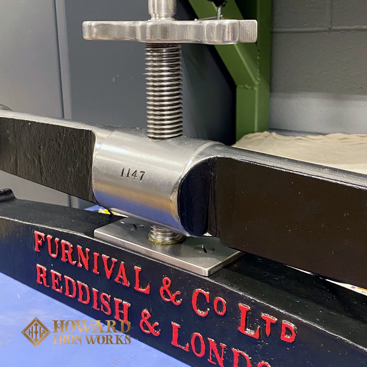 HowardIronWorks's tweet photo. The work on the #Furnival #Lithographic press, with all brass frames, is progressing. Once again, rubber bands have proven helpful in the HIW restoration shop. Stay tuned! #printingmuseum #printinghistory #museumrestoration #tgif https://t.co/uImgnh7j4r