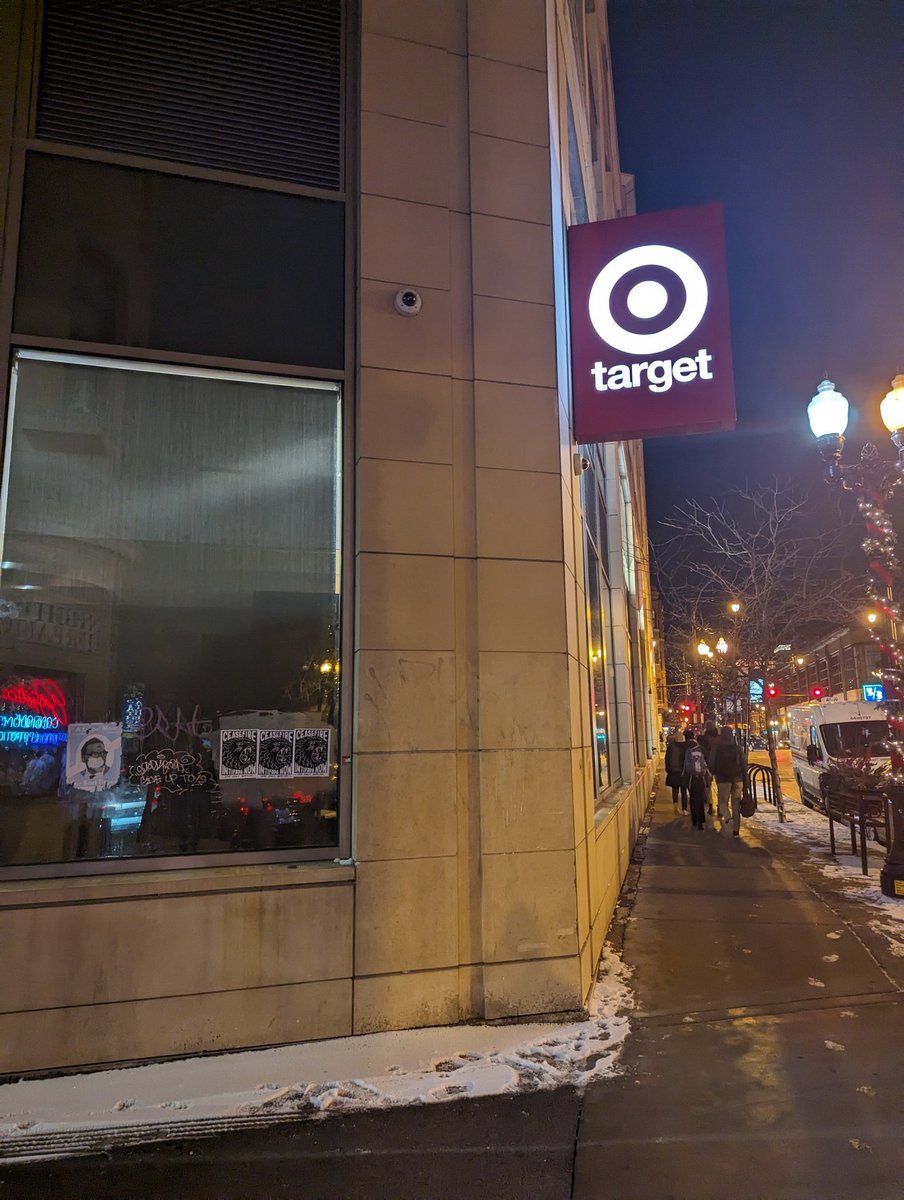 breakinbadyo's tweet photo. My local @Target at Belmont and Clark refuses to take down the Intifada signs on their window. I notified their security last week, and he said they would remove. I went back yesterday and he said sorry they can't. I won't be shopping there anymore. https://t.co/C9cM64SMAQ