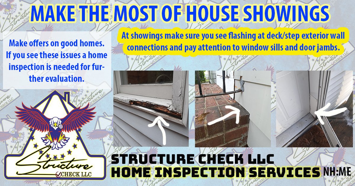 CheckStructure's tweet image. #nhagents, #firsttimehomebuyers, and #propertyinvestors make the most of showings with this tip. What is hidden below window sill rot, door jamb damage, and deck ledger boards can be impossible to determine without demo!