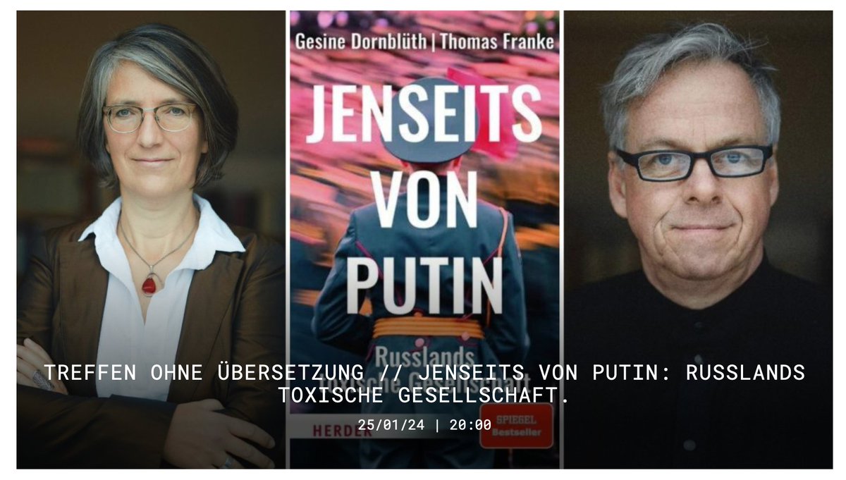Gesine Dornblueth (@dornblueth) on Twitter photo Am 25. Januar reden wir mit Svetlana Müller von Panda Platforma über die russische Gesellschaft und darüber, was man Kreml-Propaganda entgegnet. Es wird spannend, das verspreche ich! <a href="/nachmoskau/">Thomas Franke</a> #Jenseits_von_Putin <a href="/herder_verlag/">Verlag Herder</a>
panda-platforma.berlin/events/treffen… Am 25. Januar reden wir mit Svetlana Müller von Panda Platforma über die russische Gesellschaft und darüber, was man Kreml-Propaganda entgegnet. Es wird spannend, das verspreche ich! <a href="/nachmoskau/">Thomas Franke</a> #Jenseits_von_Putin <a href="/herder_verlag/">Verlag Herder</a>
panda-platforma.berlin/events/treffen…