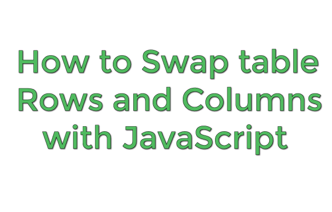 harishchand314's tweet image. Swap Rows with Columns in HTML Table with JavaScript c-sharpcorner.com/blogs/swap-row… via @CsharpCorner #JavaScript #HTMLTable