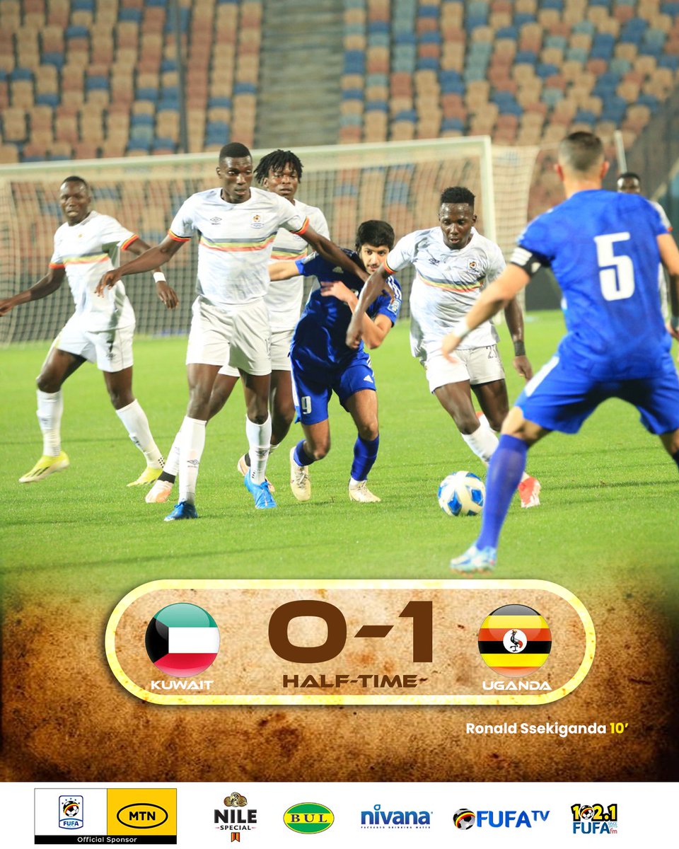 We are leading at the break! ⏰

Kuwait 0-1 Uganda
⚽ Ronald Ssekiganda 

#InternationalFriendly | #KUWUGA