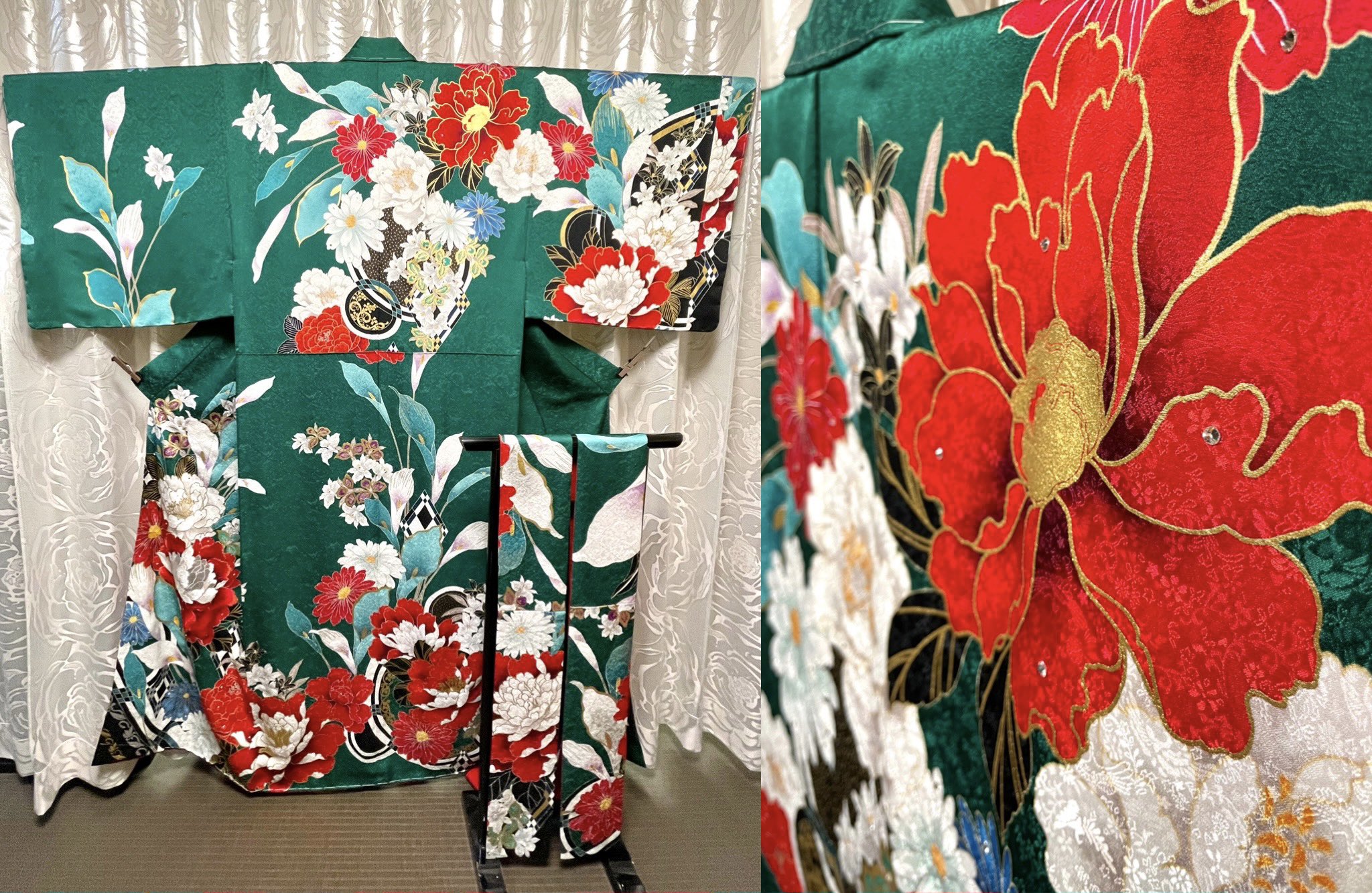 大人気!花柄スワロフスキー装飾着物 ピンク 湿さ 大衆演劇 大人気!花柄スワロフスキー装飾着物 ピンク 湿さ 大衆演劇