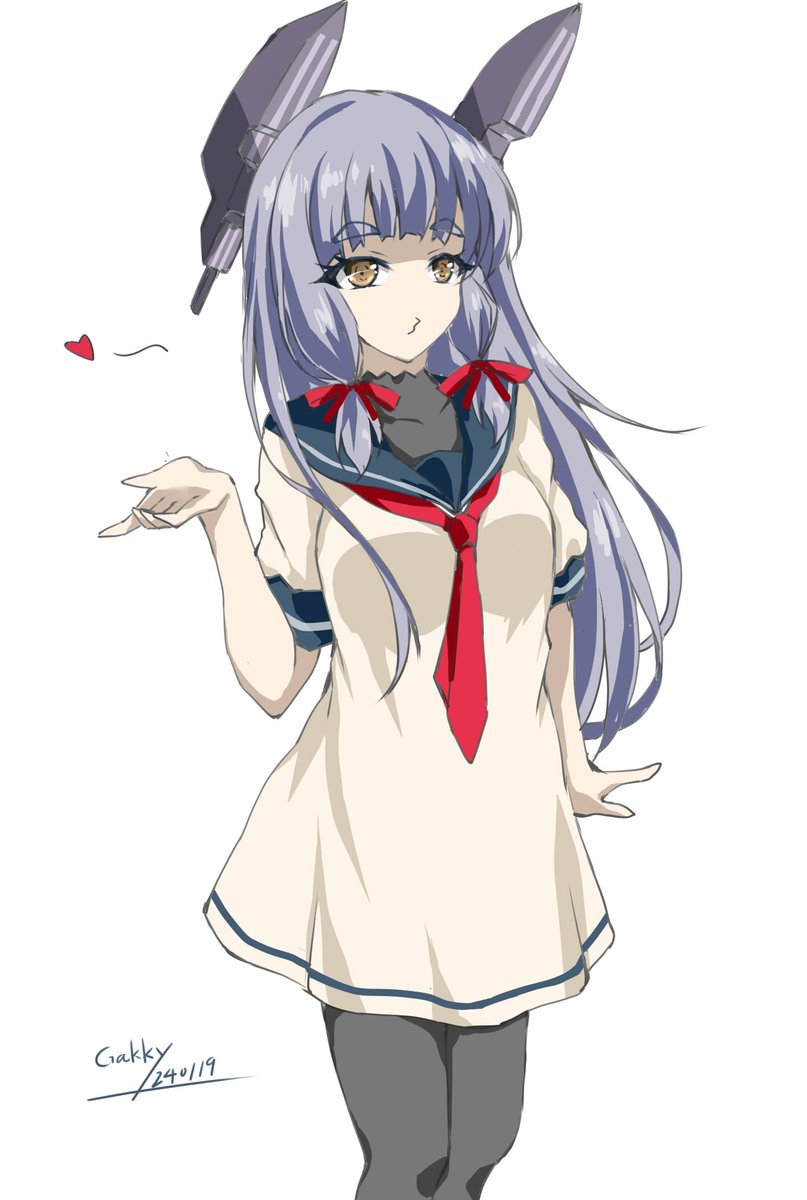 murakumo (kancolle) 1girl solo long hair sailor dress pantyhose headgear dress  illustration images