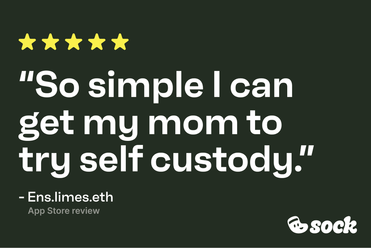 SockFinance's tweet photo. We love hearing early feedback on the app. We've worked hard to make self custody easier and more powerful. Give Sock a try today https://t.co/FNKwLJPhLu 

#Crypto $BTC $ETH #selfcustody #noncustody #defi #wallet https://t.co/TzbIdysTk9