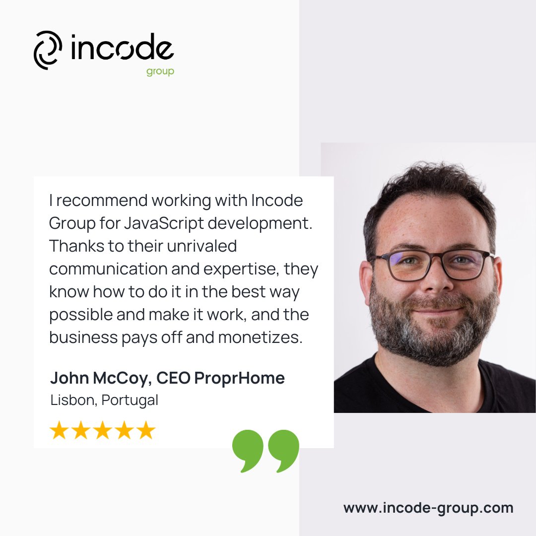 incode_group's tweet image. We&apos;re delighted to share the glowing review from #ProprHome, highlighting the remarkable journey we undertook together ProprHome team in the realm of #JavaScript development.
The #IncodeGroup team was happy to work with ProprHome and #develop such an #inspiring #project🏘