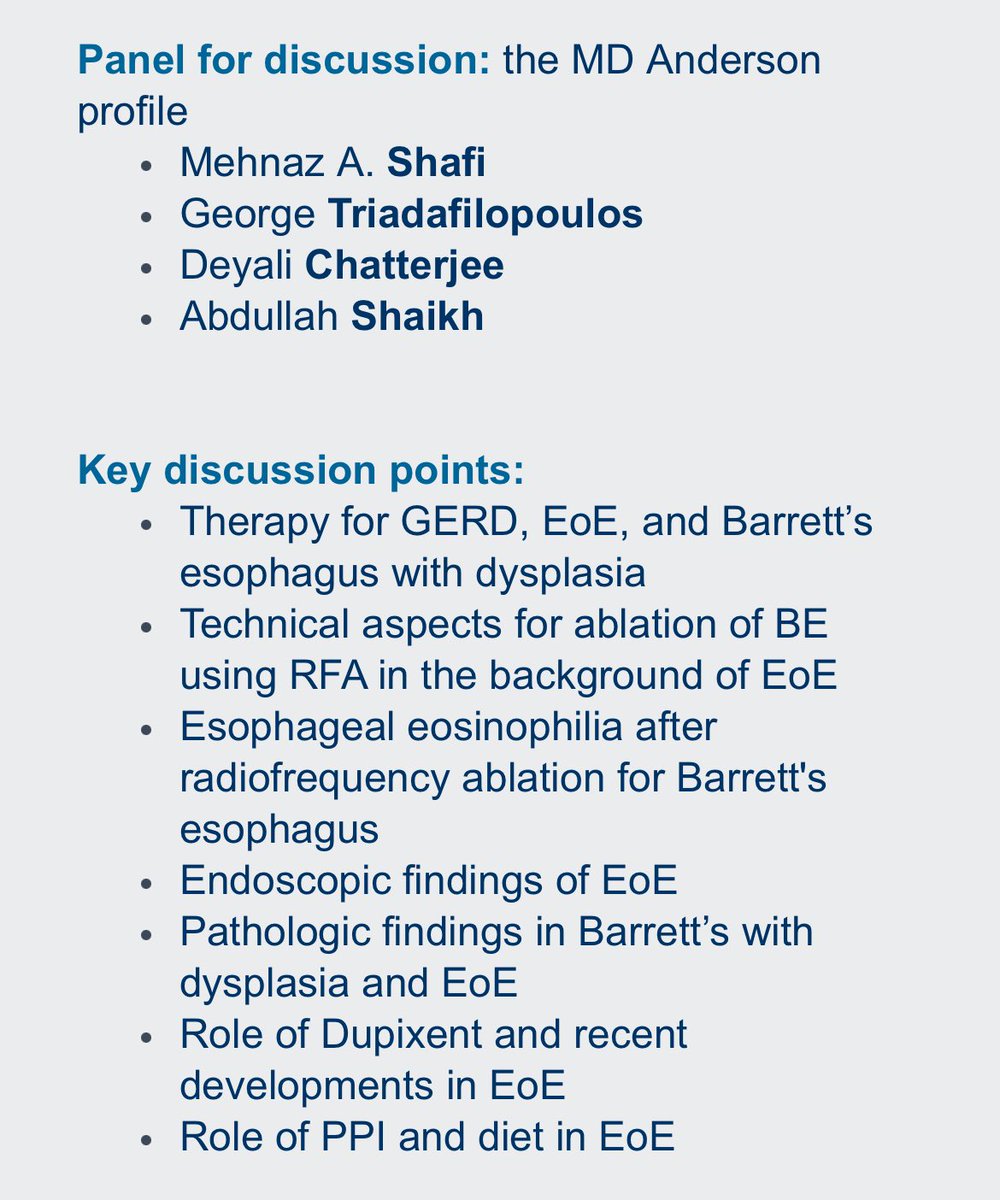 Join us: 32th OESO-SEMPIRE Virtual Educational Channel case discussion Jan 24, 2024 (Wed) Topic: Persistent #EoE in a pt w/ dysplastic Barrett’s & large hiatal hernia -- mixed esophageal disease (MED) concept Host: #OESOpilotcenter at @MDAndersonNews 👉 eventbrite.com/e/oeso-sempire…