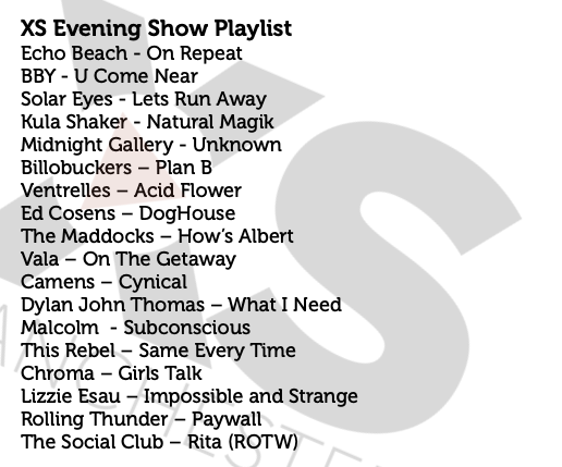 Mr_Jimbob's tweet photo. Here's a load of lovely new stuff that'll be getting a play over on @XSManchester #XSEveningShow next week.

@SocialClubBand's debut tune 'Rita' is my ROTW but there is also new adds for @DylanJohnThoma5 @Malcomband @_thisrebel @CHROMAbanduk @lizzieesau &amp; @r011ingthunder

Yes!!! https://t.co/aL6cqvEjEE