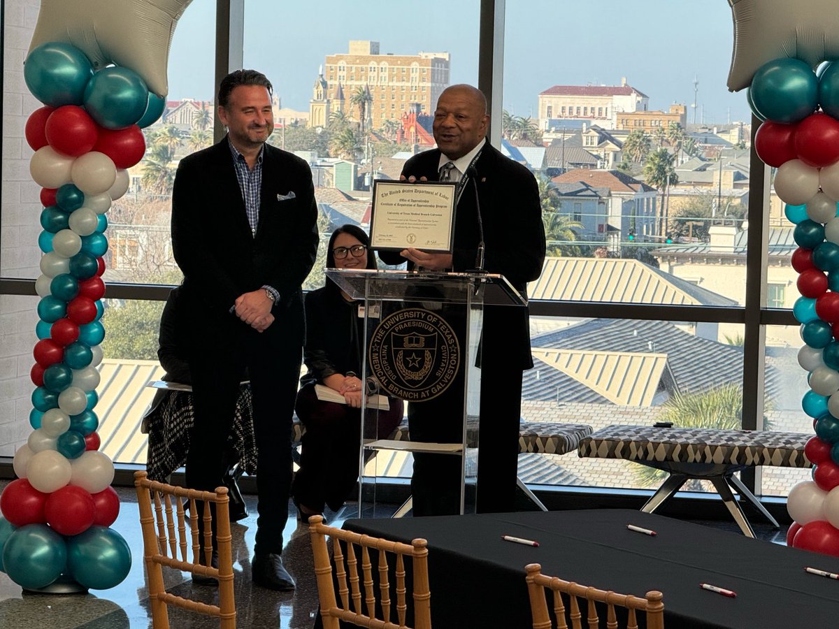 JochenReiser's tweet photo. Today, we are celebrating our newly accepted candidates for our Apprenticeship Program which is recognized for ⁦@utmbhealth⁩ by Mr. James Carnes from US State Department of Labor. 🎈
We wish all candidates a great start while they earn and learn ! https://t.co/IyKDs00qh1