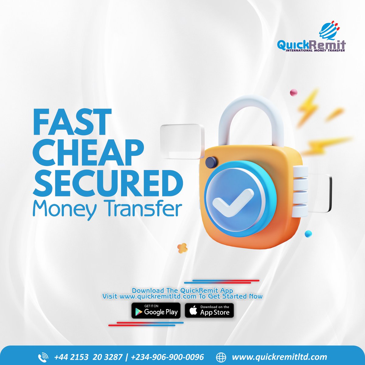 Send seamless money transfers back home for less with QuickRemit

Download our secure app now to start sending quick and cost-effective money transfers from the UK to Nigeria.

Available on Google and IOS Stores

#QuickRemit #Transferwithease #UKtoNigeria