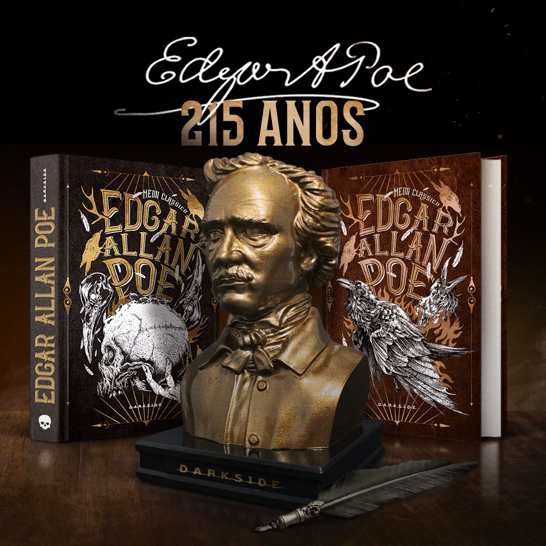 DarkSideBooks's tweet photo. Hoje é um dia memorável e estamos felizes por celebrar os 215 anos do mestre do medo clássico. Imortal em nossos corações, seu legado nos acompanhará por toda a eternidade. Feliz aniversário, Poe 🖤 https://t.co/D4nlfVpdeB