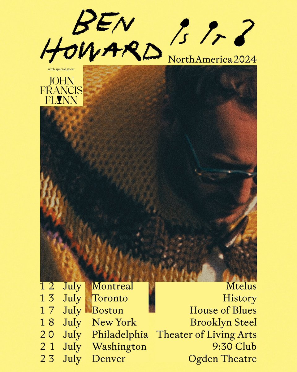 Our first run of US and Canada shows is on sale now ✨ (10am locally) 

benhowardmusic.co.uk/live/