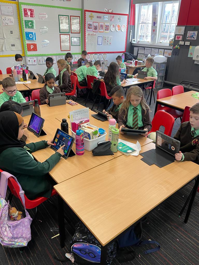 St_Denis_PS's tweet photo. Primary 4 worked hard on their understanding of times tables today, using Sumdog games to challenge themselves! Many of our learners in P4 are currently preparing for the Sumdog competition! Well done everyone 🥳 https://t.co/sgpF5uItTc