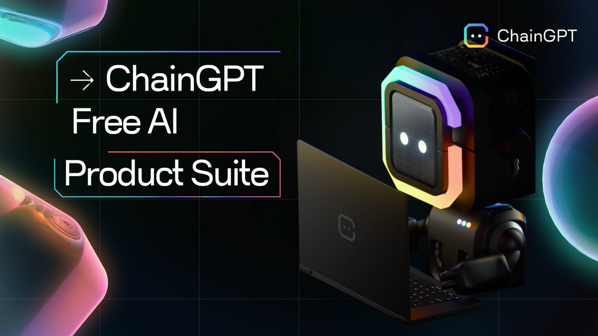 ChainGPT Free AI Product Suite: powered by $CGPT and free! 🦾 Explore crypto,  blockchain and Web3 with free ChainGPT AI tools: 🤖 AI Chat Bot 🎨 AI NFT  Generator 🗨️ Ask Crypto