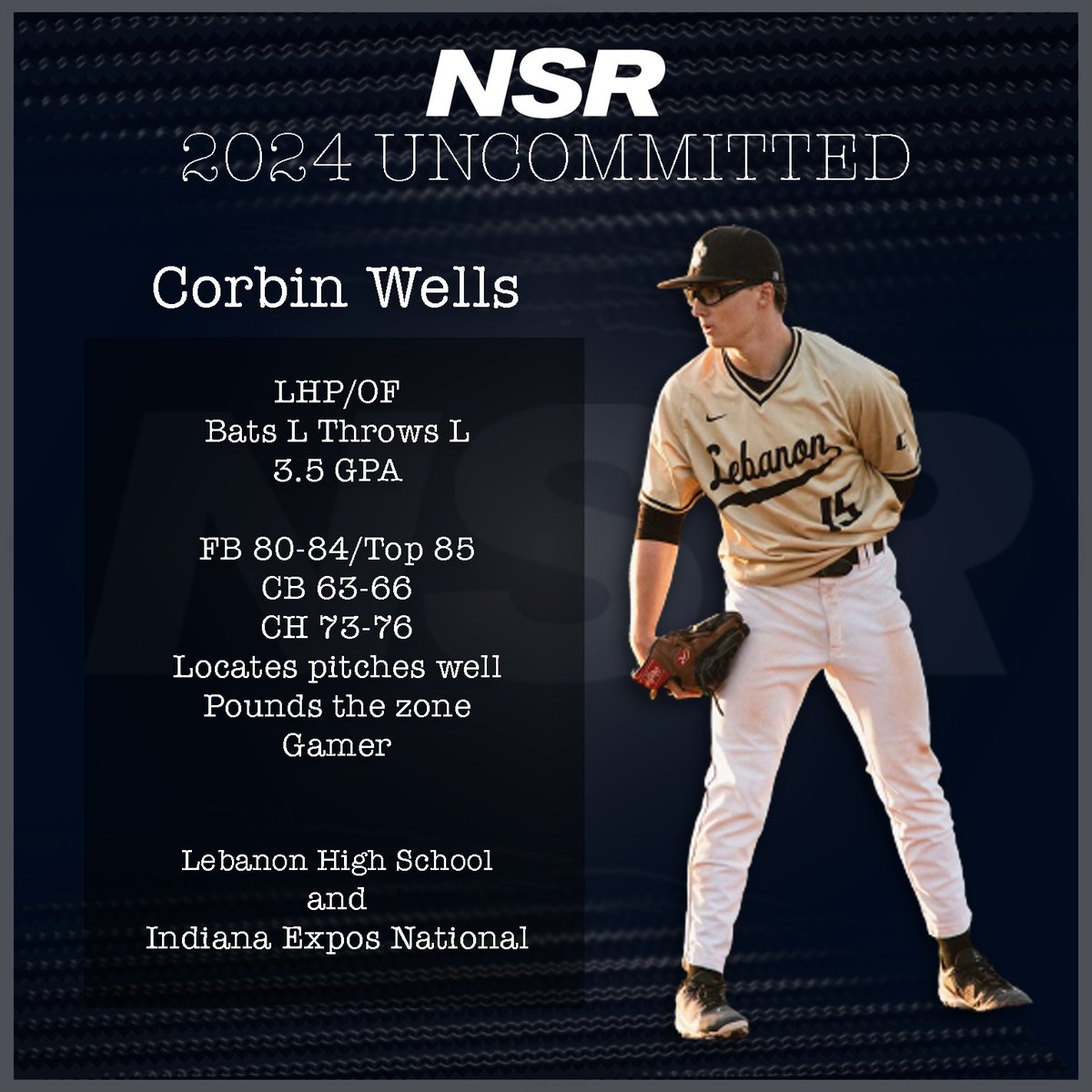 🚨⚾️NSR Indiana Uncommitted 2024 Spotlight⚾️🚨

Corbin Wells <a href="/CorbinWells4/">Corbin Wells</a>
2024 <a href="/LTigersBaseball/">Lebanon Tigers Baseball⚾️</a> and @IndianaExpos
6’1” LHP/OF

<a href="/NSRMidwest/">NSR Midwest - IN, OH, MI</a>

Corbin’s NSR Profile:
evo.nsr-inc.com/prospect_detai…

#uncommitted #classof2024 #baseball #uncommitted2024