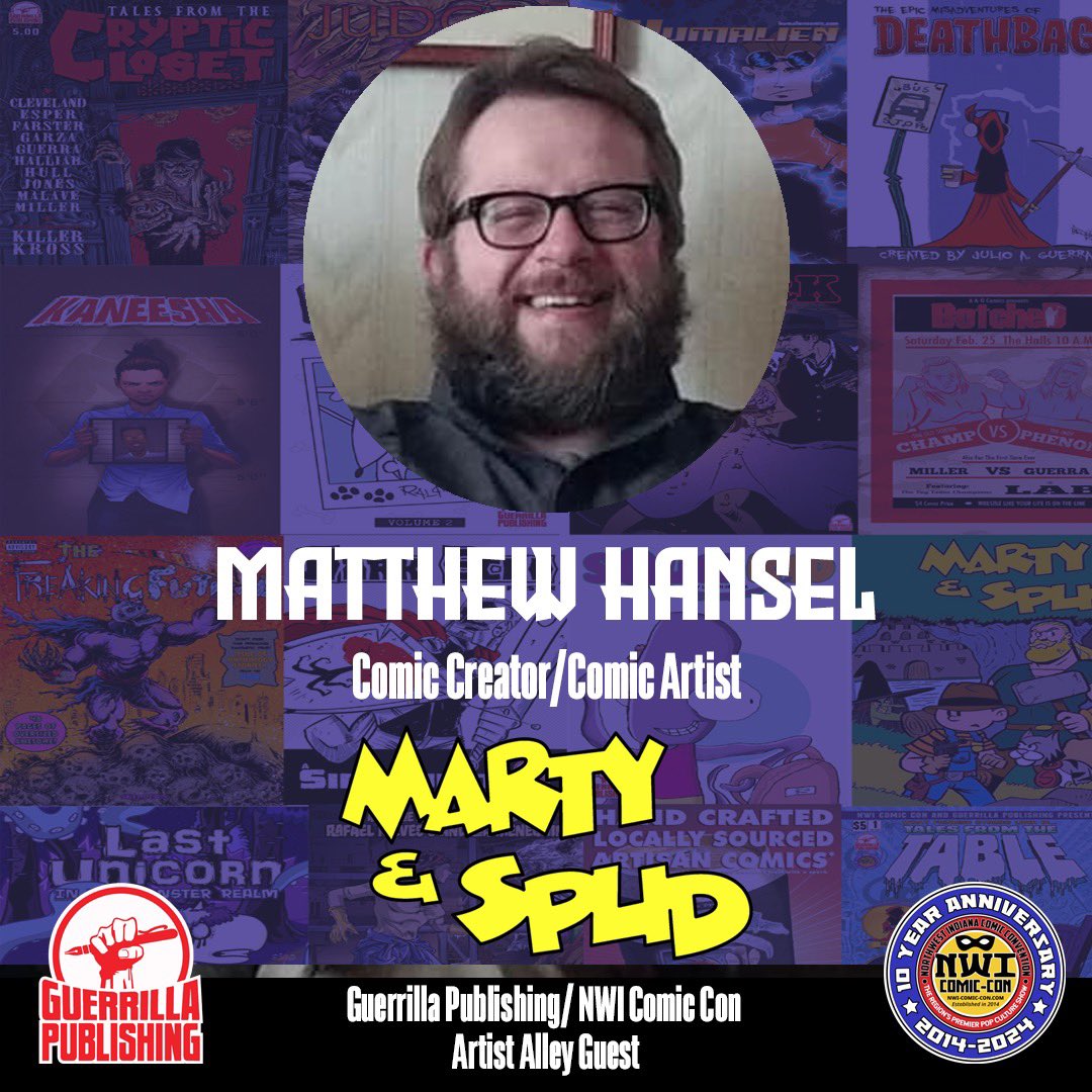 Save the date! Join us on Sat, Feb 10th at NWI Comic Con. Meet Matthew Hansel, the creator of Marty & Spud, at the Guerrilla Publishing booth! 📚 Exciting times await! #NWIComicCon #MeetTheCreator #MartyAndSpud #ComicCon
@wilandike