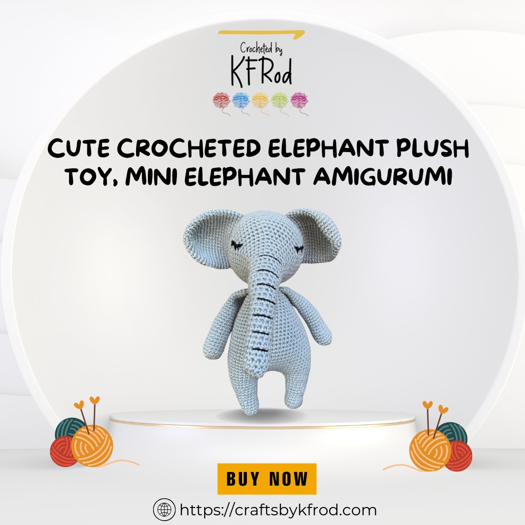 CrochetKFRod's tweet image. Snuggle up to adorable moments with our Cute Crocheted Elephant Plush Toy! 🐘✨ 

This Mini Elephant Amigurumi is ready to add a touch of sweetness to your world. 

Don&apos;t miss out – click the link below and make this lovable companion yours now! 🛍️💕 

#ElephantPlush