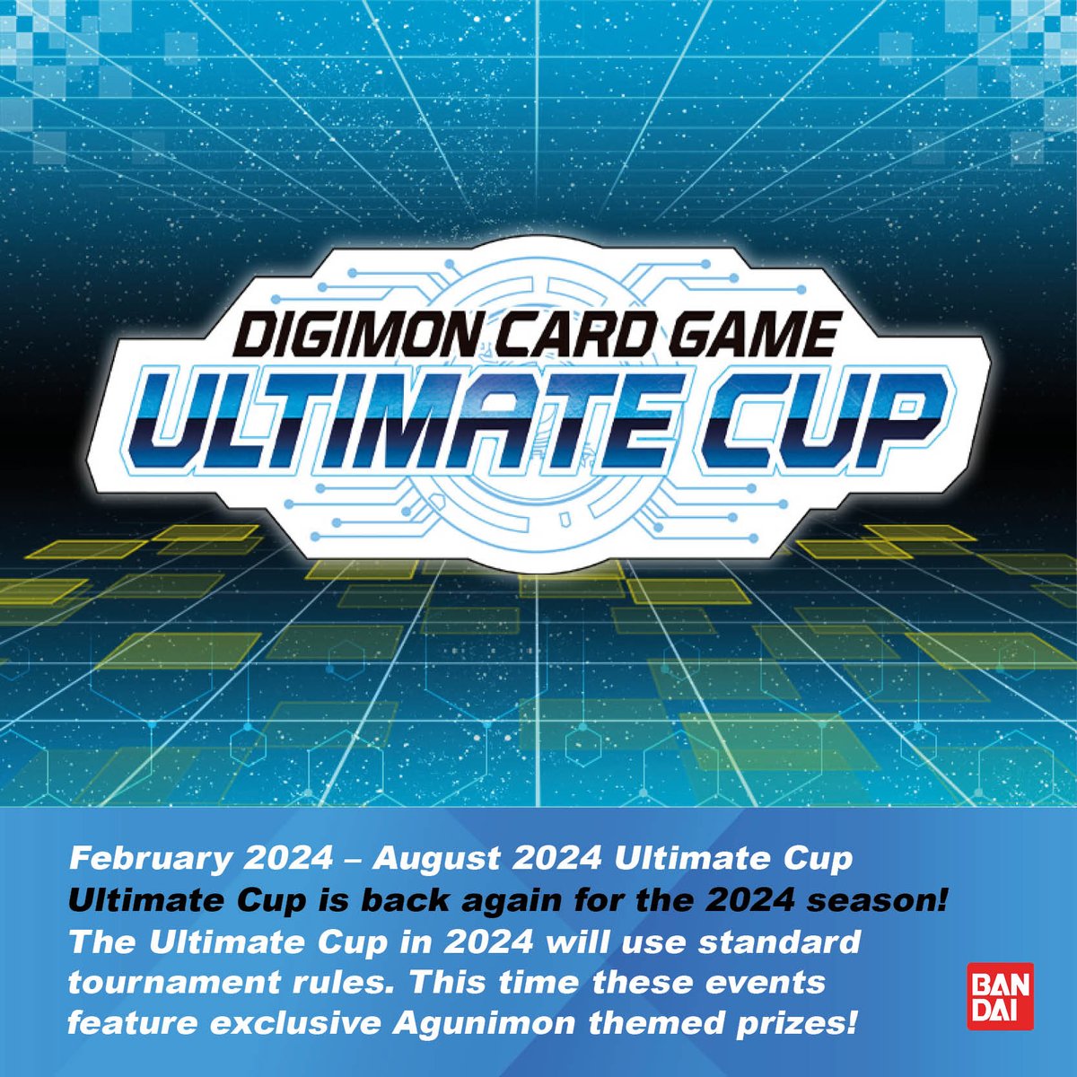 February 2024 Ultimate Cup] Hello Digimon Tamers! The Ultimate Cup is back  again for the 2024 season with standard tournament rules! This time these  events feature exclusive Agunimon themed prizes! https://t.co/4jr3LTSHAl # DigimonCardGame #